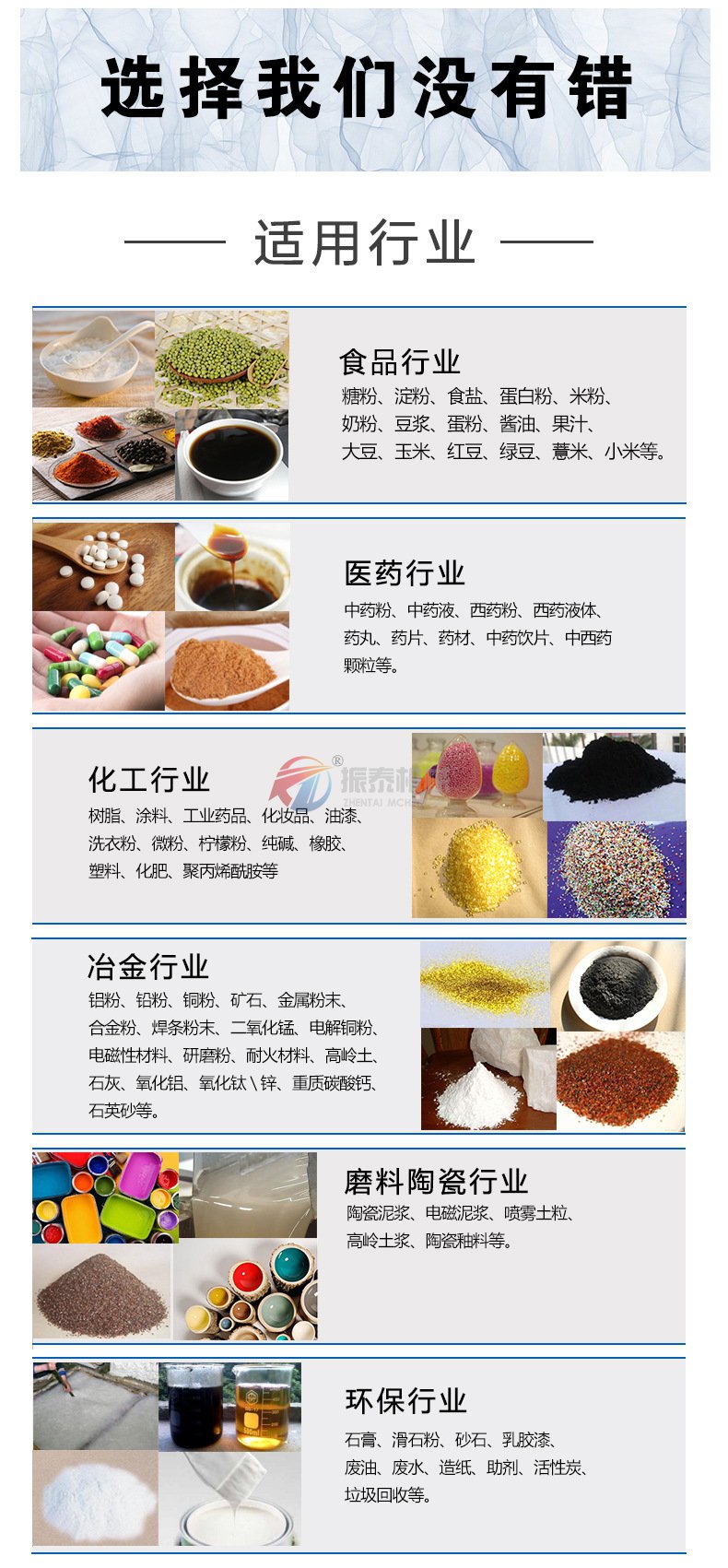 研磨材料震動篩應用行業